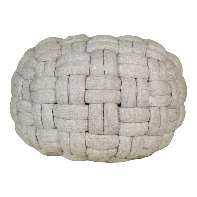 Pebble Puffed Weave Cable Knit Pouf