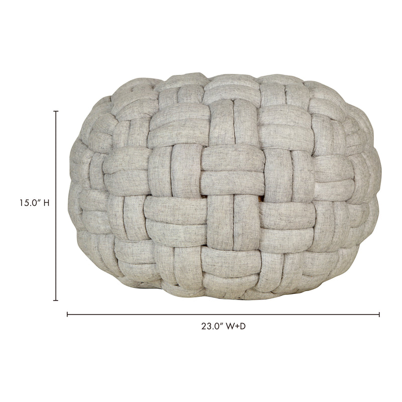 Pebble Puffed Weave Cable Knit Pouf