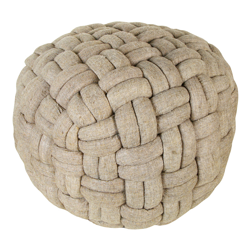 Pebble Puffed Weave Cable Knit Pouf