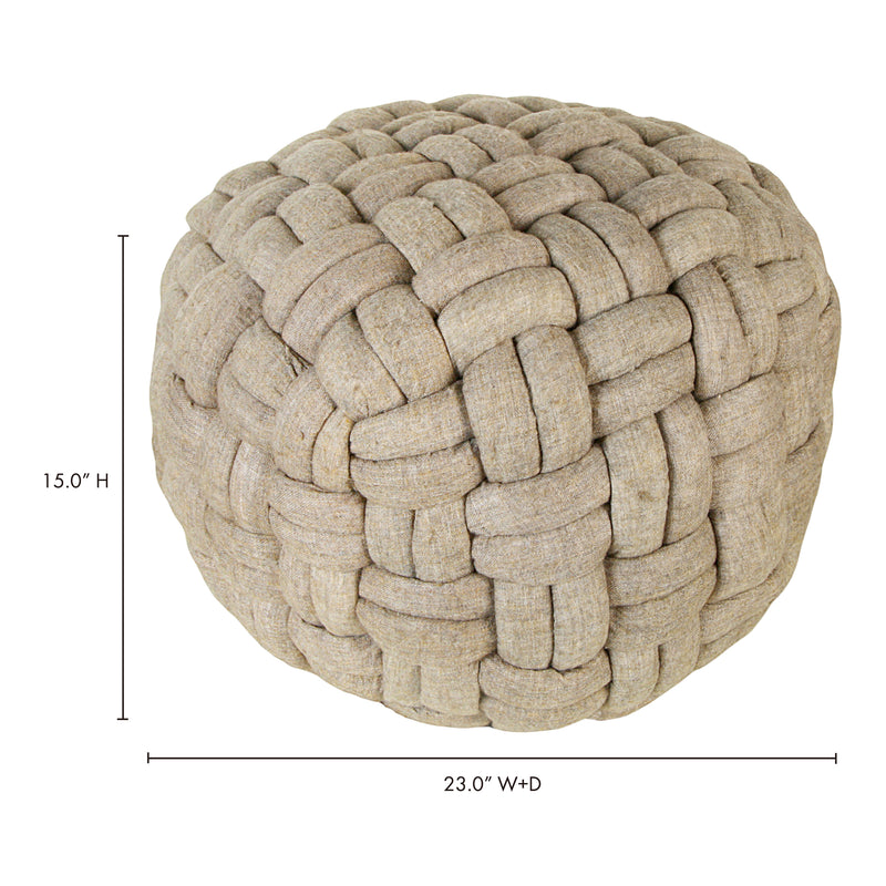 Pebble Puffed Weave Cable Knit Pouf
