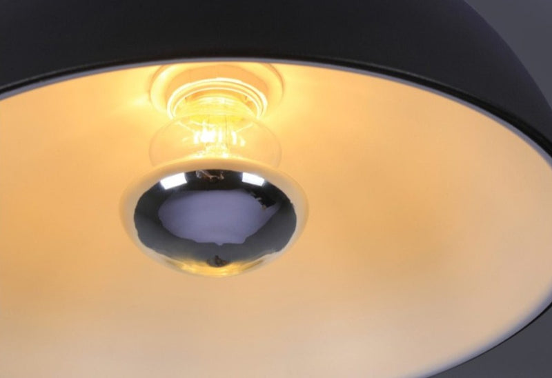 Round Black Warm Ceiling Light