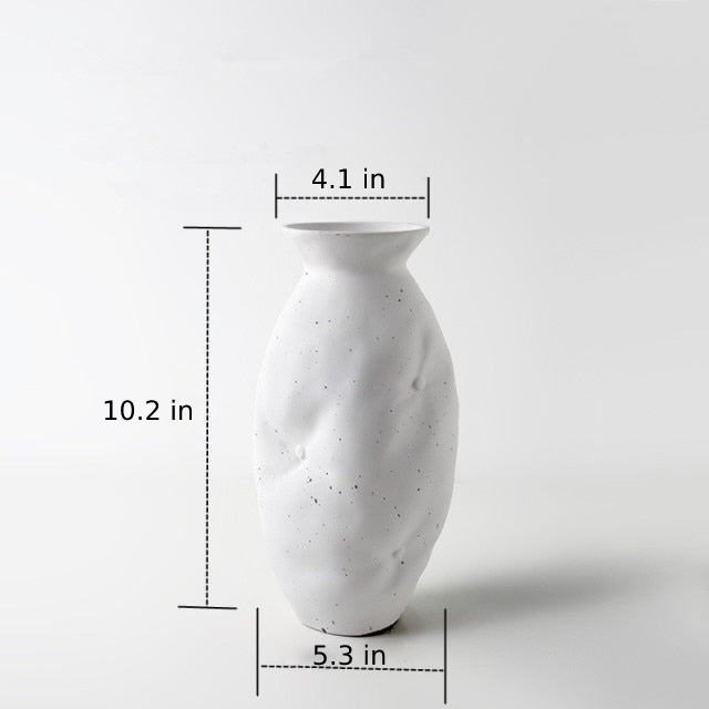 Ceramic Vases White with White Ink Dots Home Decoration 