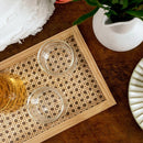Rattan Cane and Wood Frame Decorative Tray