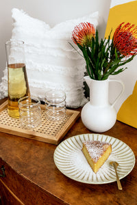Rattan Cane and Wood Frame Decorative Tray