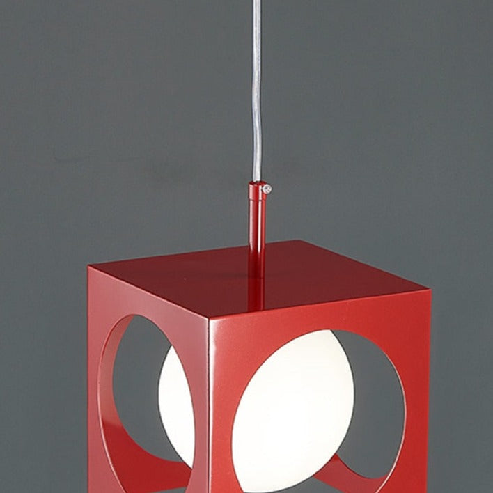 Red Cube Space Age LED Pendant Light