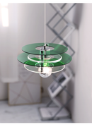 Lampe à suspension LED en acrylique à couches de couleurs rétro