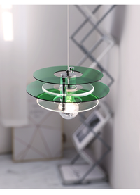 Lampe à suspension LED en acrylique à couches de couleurs rétro