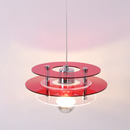 Lampe à suspension LED en acrylique à couches de couleurs rétro