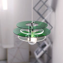 Lampe à suspension LED en acrylique à couches de couleurs rétro