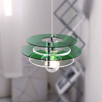 Lampe à suspension LED en acrylique à couches de couleurs rétro