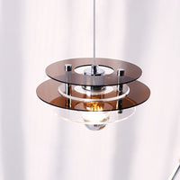 Lampe à suspension LED en acrylique à couches de couleurs rétro