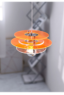 Lampe à suspension LED en acrylique à couches de couleurs rétro