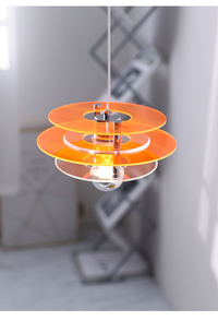 Lampe à suspension LED en acrylique à couches de couleurs rétro