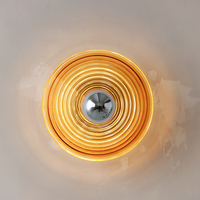 Rigged Colored Glass Disk Wall Lamp