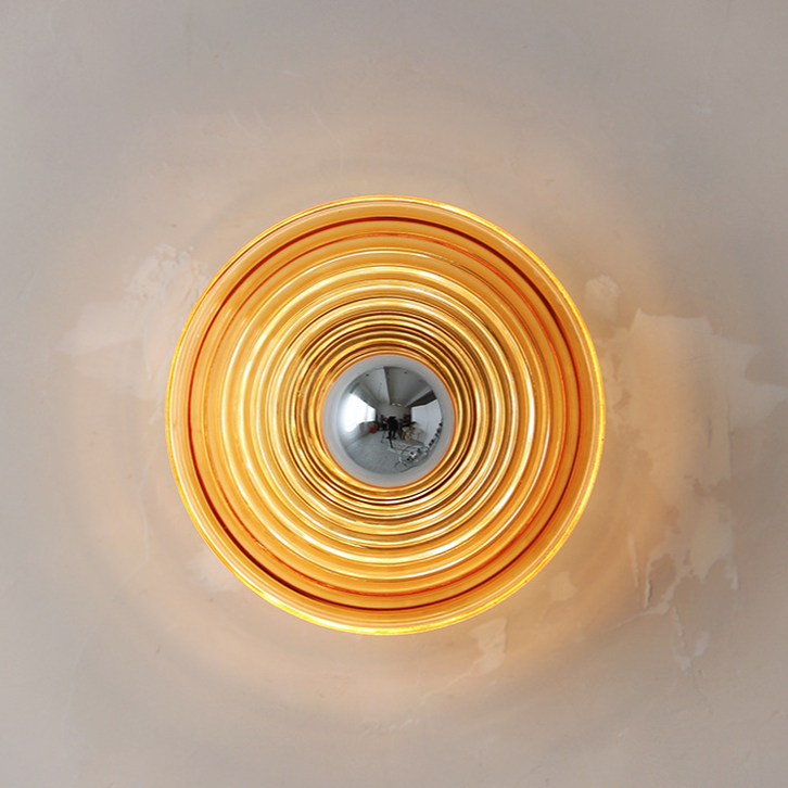 Rigged Colored Glass Disk Wall Lamp