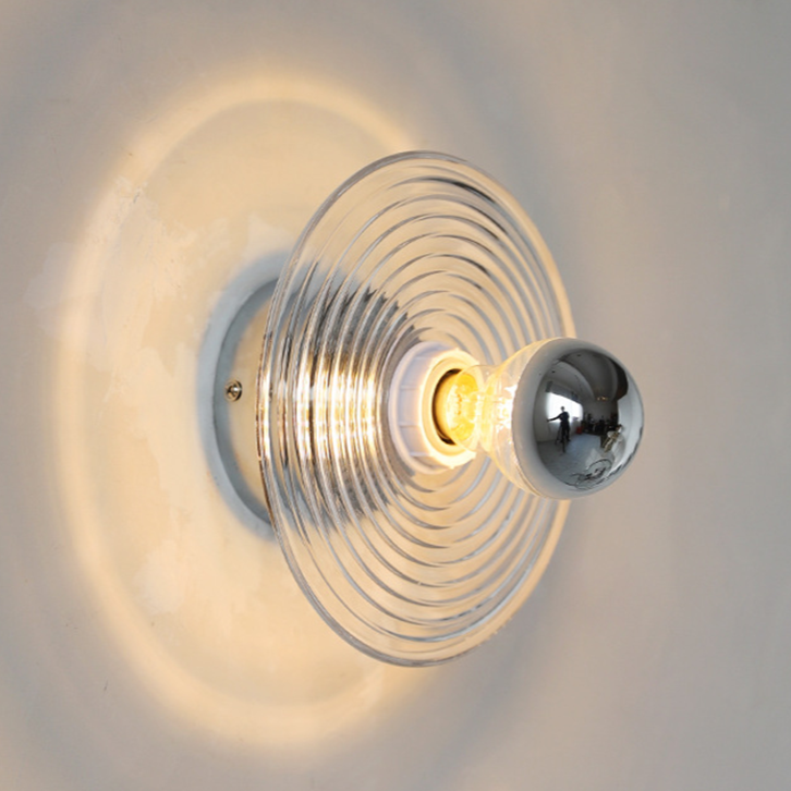 Rigged Colored Glass Disk Wall Lamp
