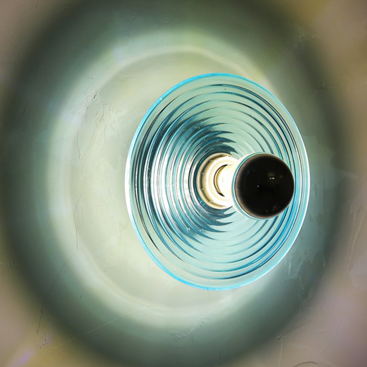 Rigged Colored Glass Disk Wall Lamp