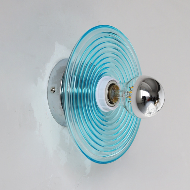 Rigged Colored Glass Disk Wall Lamp