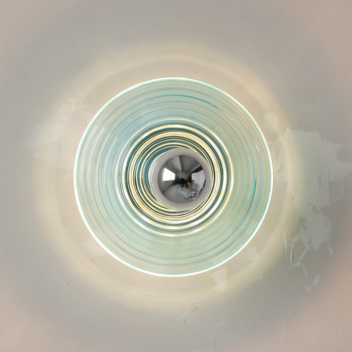 Rigged Colored Glass Disk Wall Lamp