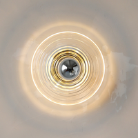 Rigged Colored Glass Disk Wall Lamp
