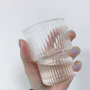 Round Transparent Ridged Latte Glass 