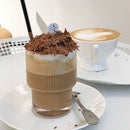 Round Transparent Ridged Latte Glass 