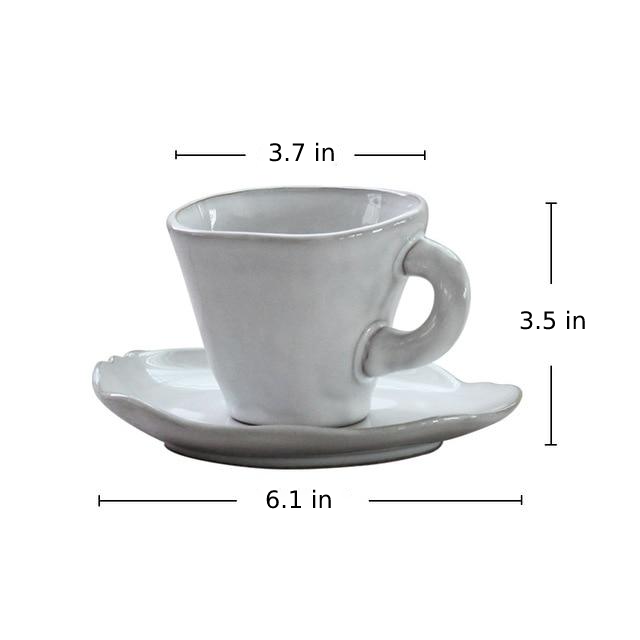 round abstract gold trim edges white ceramic mug