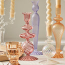Glass Candlestick Crystal Glass Candle Holders