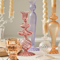 Glass Candlestick Crystal Glass Candle Holders