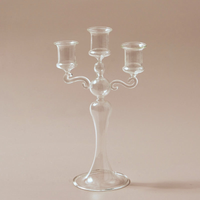 Glass Candlestick Crystal Glass Candle Holders