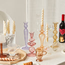 Glass Candlestick Crystal Glass Candle Holders