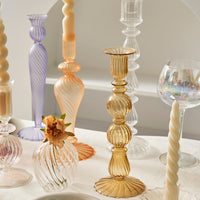 Glass Candlestick Crystal Glass Candle Holders
