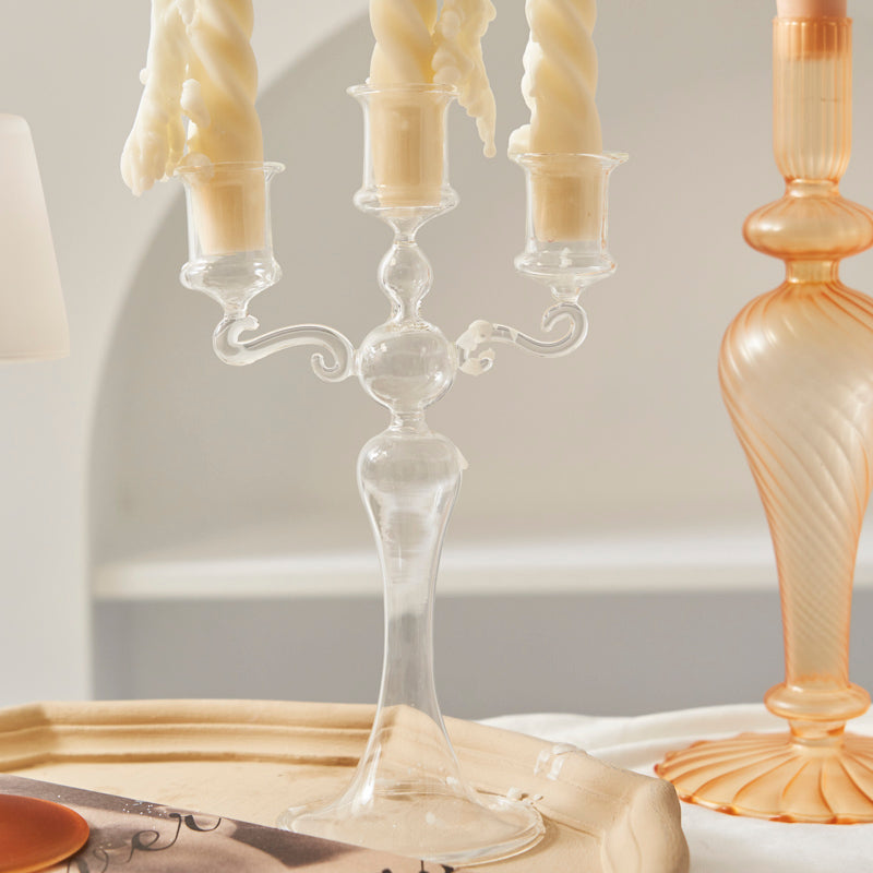 Glass Candlestick Crystal Glass Candle Holders