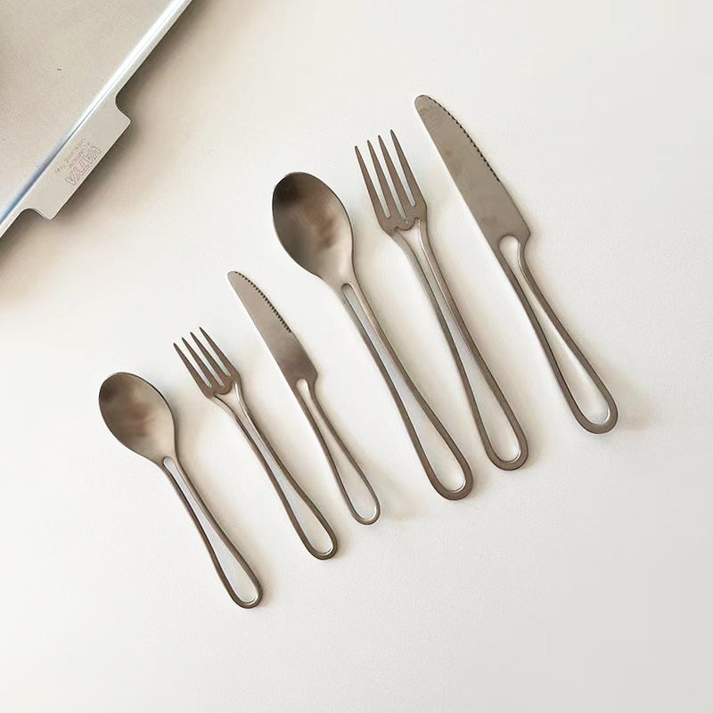 Pure Copper Cutlery Set Luxurious Dessert Spoon Dessert Fork
