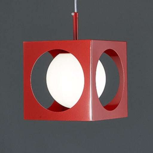 Red Cube Space Age LED Pendant Light