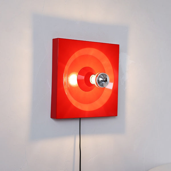 Red and White American Space Age Vintage Lamp 
