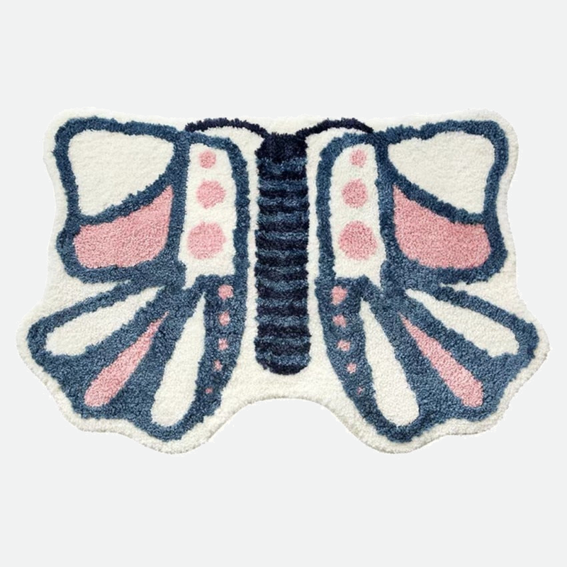 Butterfly Shaped rug tufted bath mat high quality