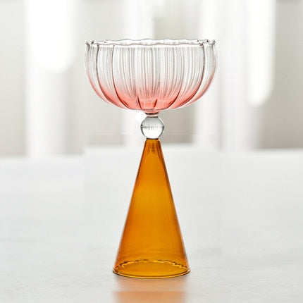 Cecile Retro Tinted & Textured Cocktail Glass