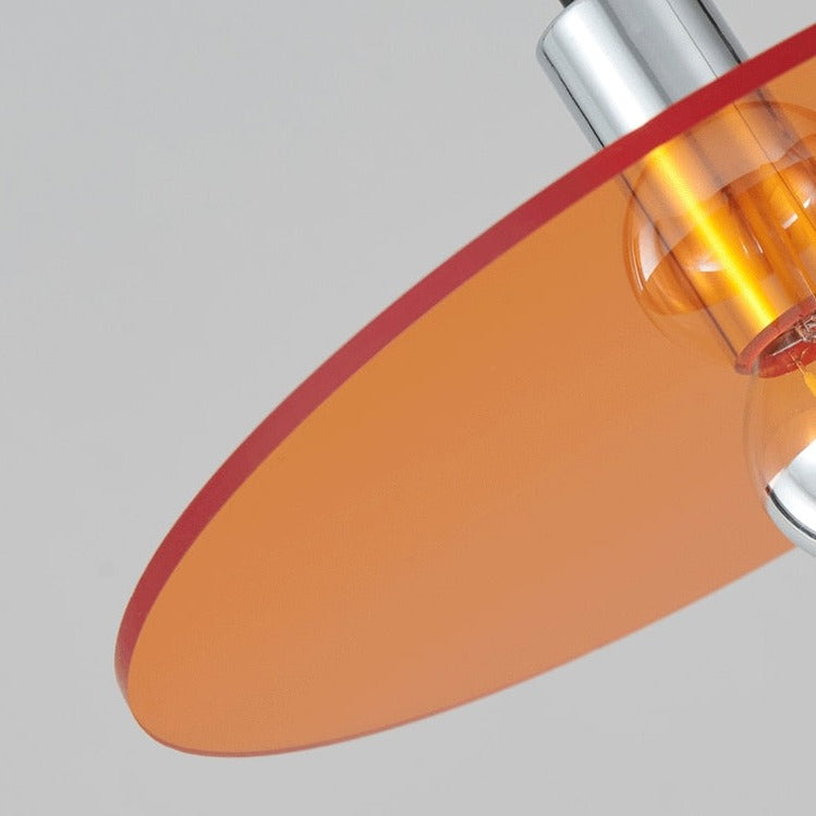 Horizon Glass & Chrome Translucent disk LED Pendant Light