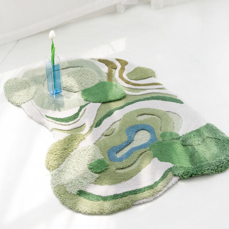 Color Swirls 3D Wool Area Rug