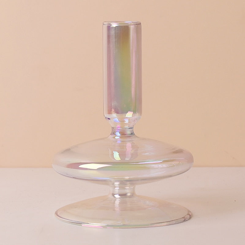 Candle Holder Decorative Accents in Rainbow Vase Candlestick Holder Design