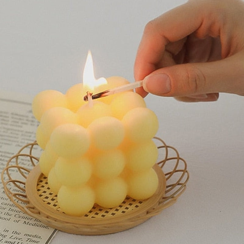 Small Bubble Cube Candle Soy Wax Aromatherapy Scented Candles