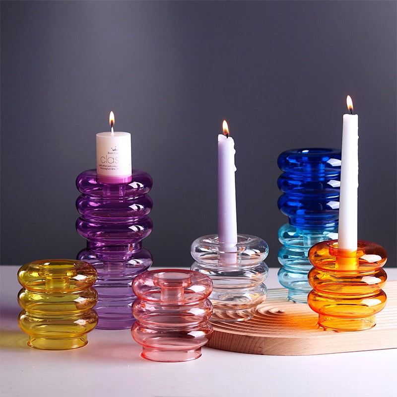 Skittles Glass Candle & Tealight Holders