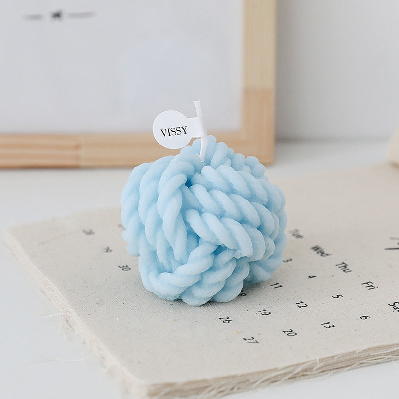 Wool Knot Textured Decorative Candle