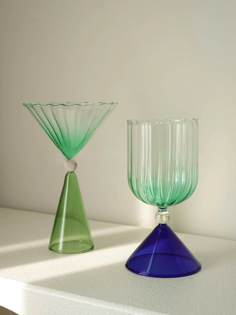 Cecile Retro Tinted & Textured Cocktail Glass