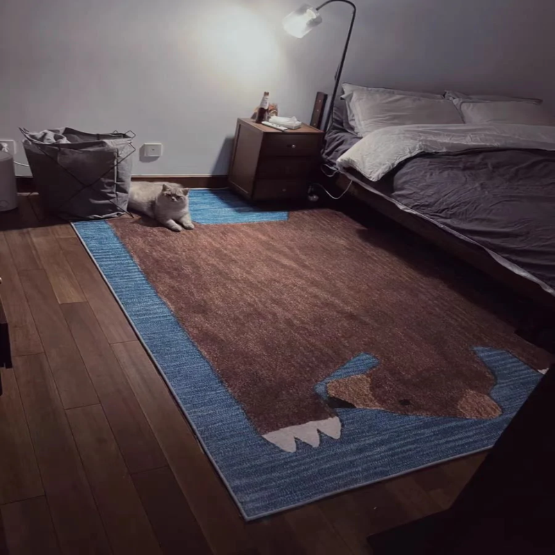 Living Room Rectangle Carpet Lion Illustration
