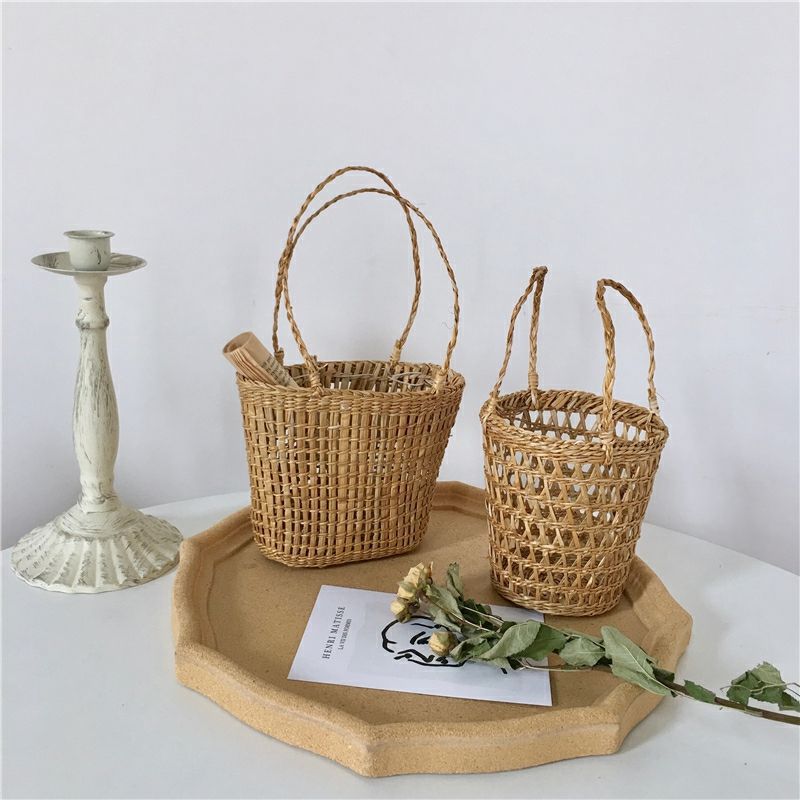 Rattan Straw Portable Basket