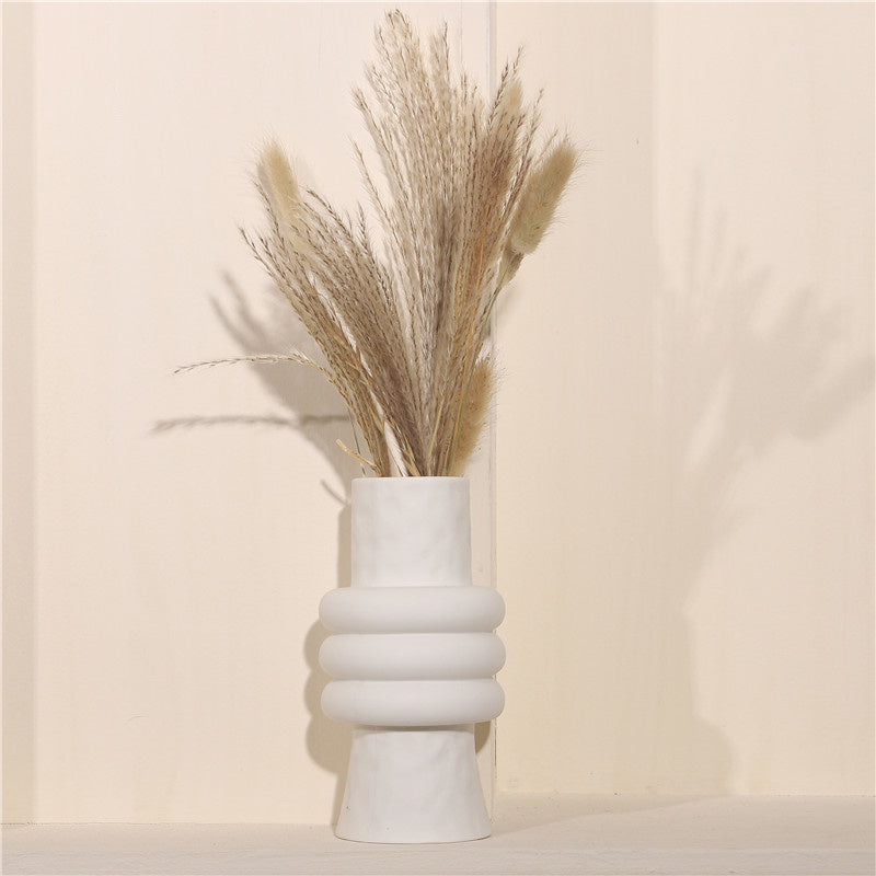 Paros White Ceramic Vases
