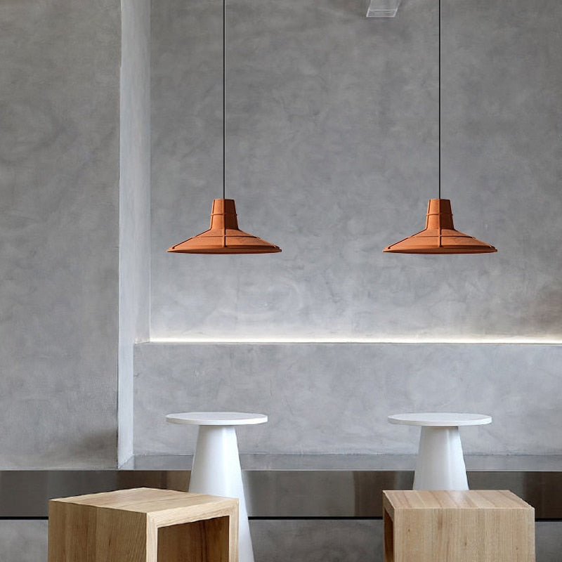 LED Industrial Style Cement Orange Hanging Light 