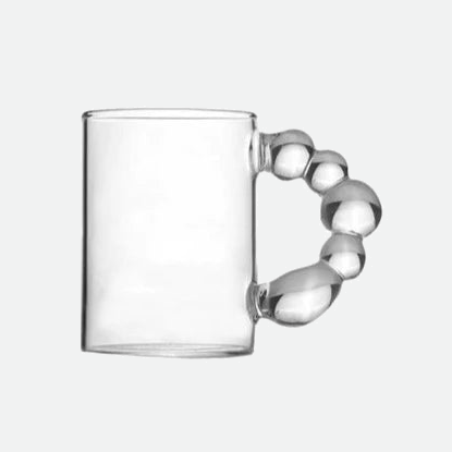 Creative Bubble Handle Transparent Mug for Milk Coffee Tea